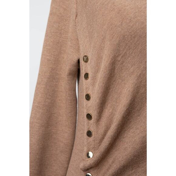 Rabanne Camel Knit Brown Wool Midi Dress - Picture 6 of 10